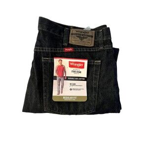 34x30 Wrangler Jeans REGULAR FIT New Mens Zipper Fly Dark Wash NWT